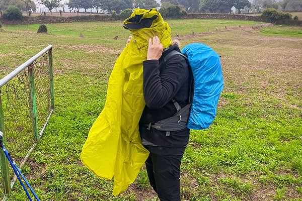 Shortly after leaving Sarria the rain began – and this time it was heavy. It poured relentlessly all the way to Portomarín