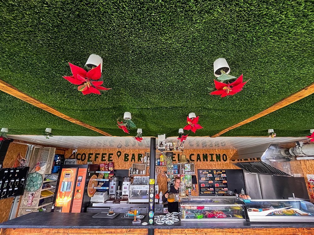 Café Móvil food truck serving pilgrims on the Camino Francés across the Meseta